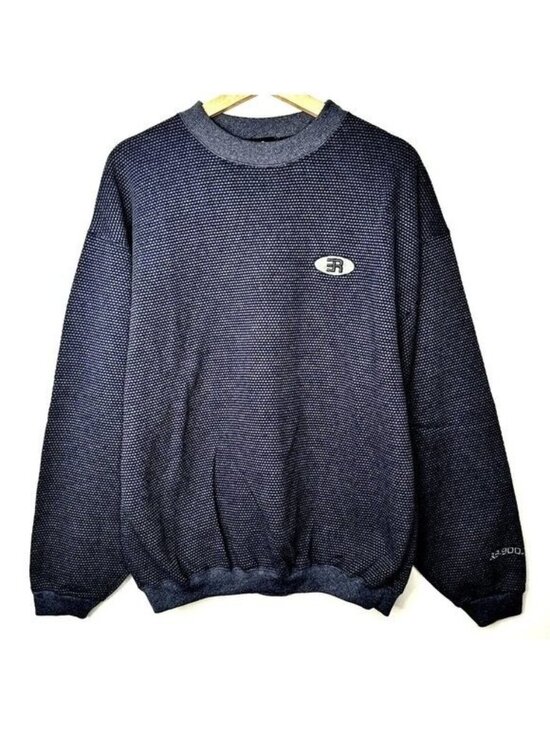 H.L. Miller Other - H.L. Miller Gold Sweater Mens L Vintage USA QS-9000 Textured Knit Pullover Blue